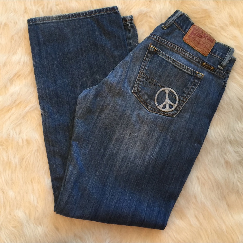Lucky Brand Easy Rider Jeans W/ Peace Sign - Picture 1 of 5